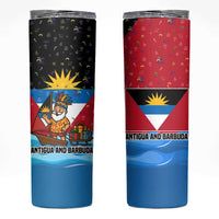 Antigua and Barbuda Christmas Skinny Tumbler with Santa Sailboat Island Flag and Tropical Gift Design - Wonder Print Shop