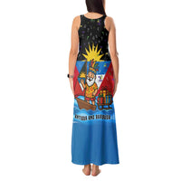 Antigua and Barbuda Christmas Tank Maxi Dress with Santa Sailboat Island Flag and Tropical Gift Design - Wonder Print Shop
