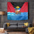 Antigua and Barbuda Christmas Tapestry with Santa Sailboat Island Flag and Tropical Gift Design - Wonder Print Shop