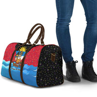 Antigua and Barbuda Christmas Travel Bag with Santa Sailboat Island Flag and Tropical Gift Design - Wonder Print Shop