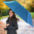 Antigua and Barbuda Christmas Umbrella with Santa Sailboat Island Flag and Tropical Gift Design - Wonder Print Shop