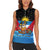 Antigua and Barbuda Christmas Women Sleeveless Polo Shirt with Santa Sailboat Island Flag and Tropical Gift Design - Wonder Print Shop