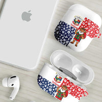 Panama Christmas AirPods Case with Tropical Santa National Coat of Arms and Festive Pattern Design - Wonder Print Shop