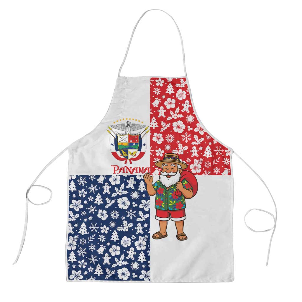 Panama Christmas Apron with Tropical Santa National Coat of Arms and Festive Pattern Design - Wonder Print Shop