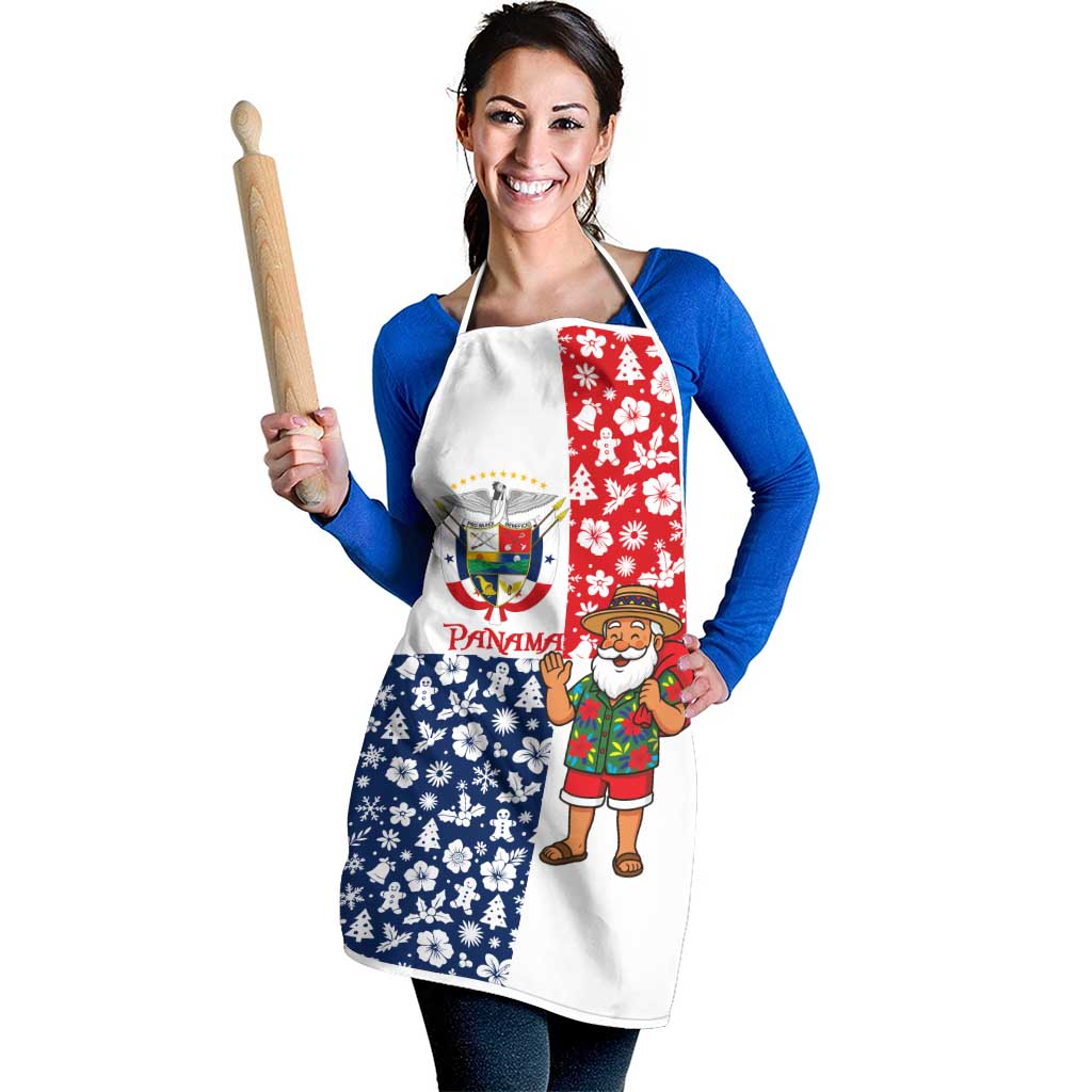Panama Christmas Apron with Tropical Santa National Coat of Arms and Festive Pattern Design - Wonder Print Shop