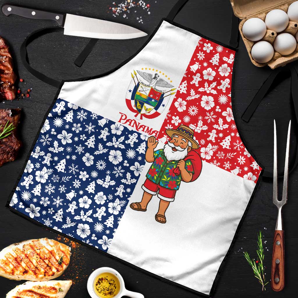 Panama Christmas Apron with Tropical Santa National Coat of Arms and Festive Pattern Design - Wonder Print Shop