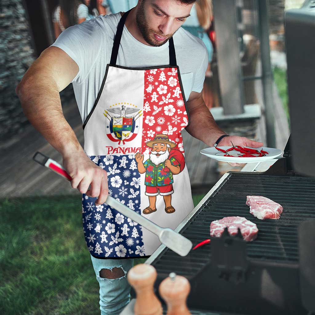 Panama Christmas Apron with Tropical Santa National Coat of Arms and Festive Pattern Design - Wonder Print Shop