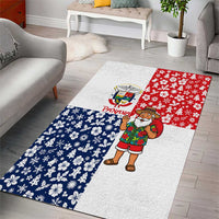 Panama Christmas Area Rug with Tropical Santa National Coat of Arms and Festive Pattern Design - Wonder Print Shop