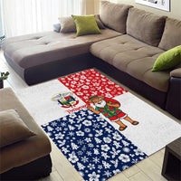 Panama Christmas Area Rug with Tropical Santa National Coat of Arms and Festive Pattern Design - Wonder Print Shop