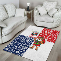 Panama Christmas Area Rug with Tropical Santa National Coat of Arms and Festive Pattern Design - Wonder Print Shop