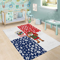 Panama Christmas Area Rug with Tropical Santa National Coat of Arms and Festive Pattern Design - Wonder Print Shop