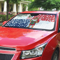 Panama Christmas Auto Sun Shade with Tropical Santa National Coat of Arms and Festive Pattern Design - Wonder Print Shop