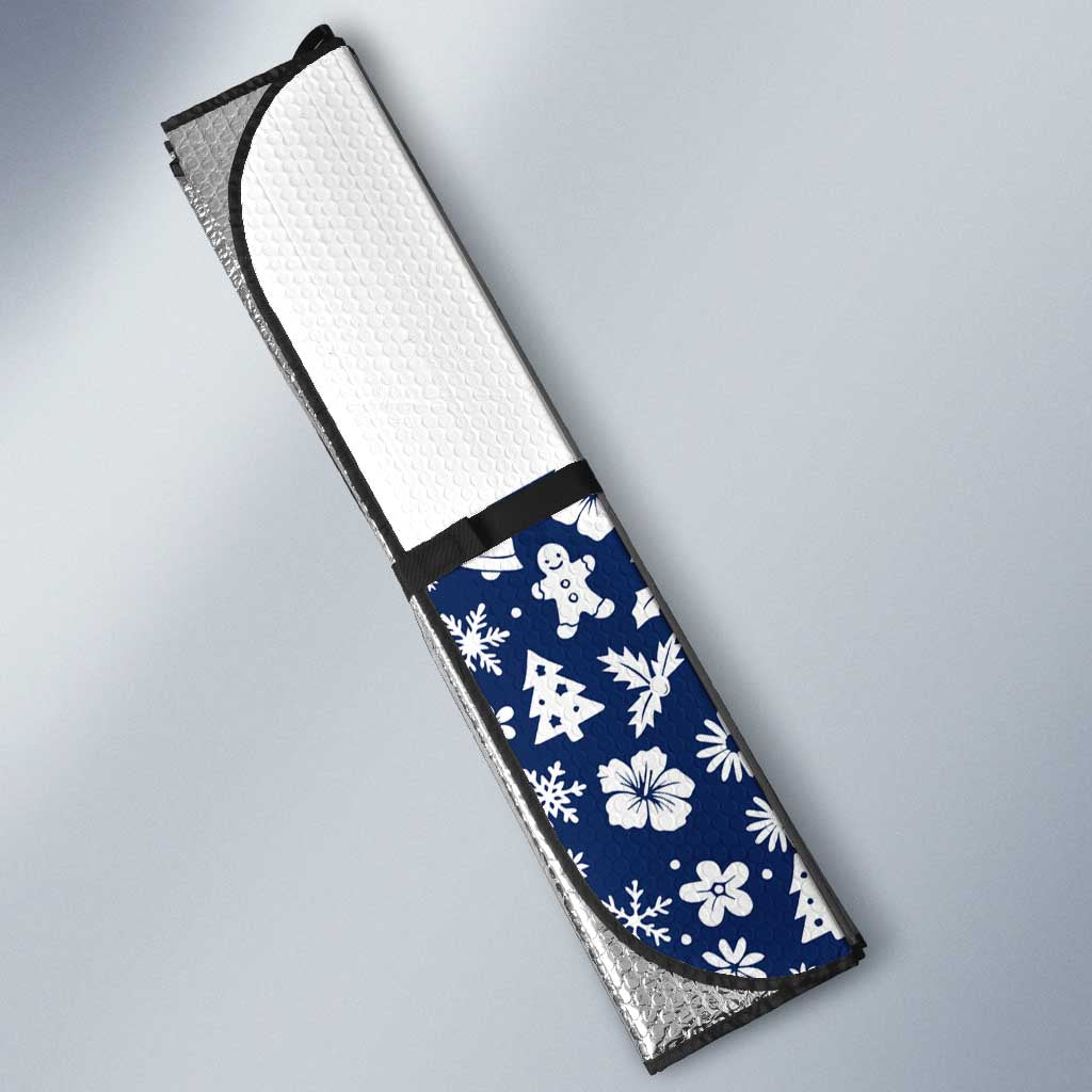 Panama Christmas Auto Sun Shade with Tropical Santa National Coat of Arms and Festive Pattern Design - Wonder Print Shop