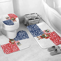 Panama Christmas Bathroom Set with Tropical Santa National Coat of Arms and Festive Pattern Design - Wonder Print Shop