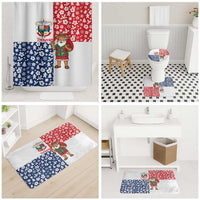 Panama Christmas Bathroom Set with Tropical Santa National Coat of Arms and Festive Pattern Design - Wonder Print Shop