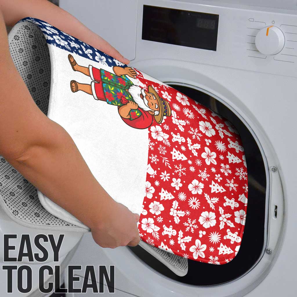 Panama Christmas Bathroom Set with Tropical Santa National Coat of Arms and Festive Pattern Design - Wonder Print Shop