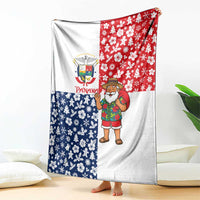 Panama Christmas Blanket with Tropical Santa National Coat of Arms and Festive Pattern Design - Wonder Print Shop