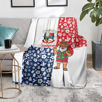 Panama Christmas Blanket with Tropical Santa National Coat of Arms and Festive Pattern Design - Wonder Print Shop