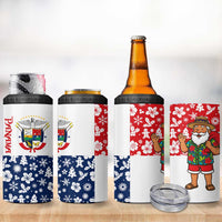 Panama Christmas 4 in 1 Can Cooler Tumbler with Tropical Santa National Coat of Arms and Festive Pattern Design - Wonder Print Shop