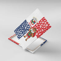 Panama Christmas Canvas Wall Art with Tropical Santa National Coat of Arms and Festive Pattern Design - Wonder Print Shop