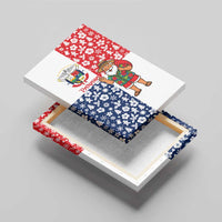 Panama Christmas Canvas Wall Art with Tropical Santa National Coat of Arms and Festive Pattern Design - Wonder Print Shop