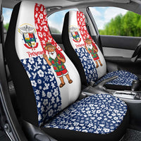 Panama Christmas Car Seat Cover with Tropical Santa National Coat of Arms and Festive Pattern Design - Wonder Print Shop
