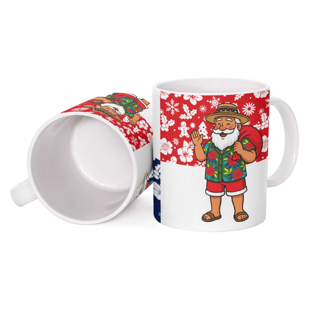 Panama Christmas Ceramic Mug with Tropical Santa National Coat of Arms and Festive Pattern Design - Wonder Print Shop