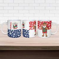 Panama Christmas Ceramic Mug with Tropical Santa National Coat of Arms and Festive Pattern Design - Wonder Print Shop