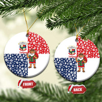 Panama Christmas Ceramic Ornament with Tropical Santa National Coat of Arms and Festive Pattern Design - Wonder Print Shop