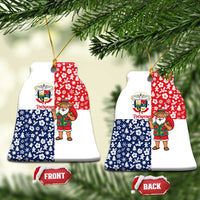 Panama Christmas Ceramic Ornament with Tropical Santa National Coat of Arms and Festive Pattern Design - Wonder Print Shop