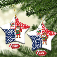 Panama Christmas Ceramic Ornament with Tropical Santa National Coat of Arms and Festive Pattern Design - Wonder Print Shop