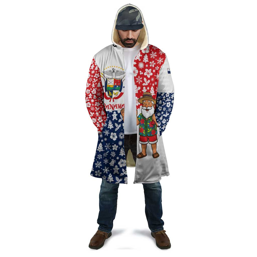 Panama Christmas Cloak with Tropical Santa National Coat of Arms and Festive Pattern Design - Wonder Print Shop