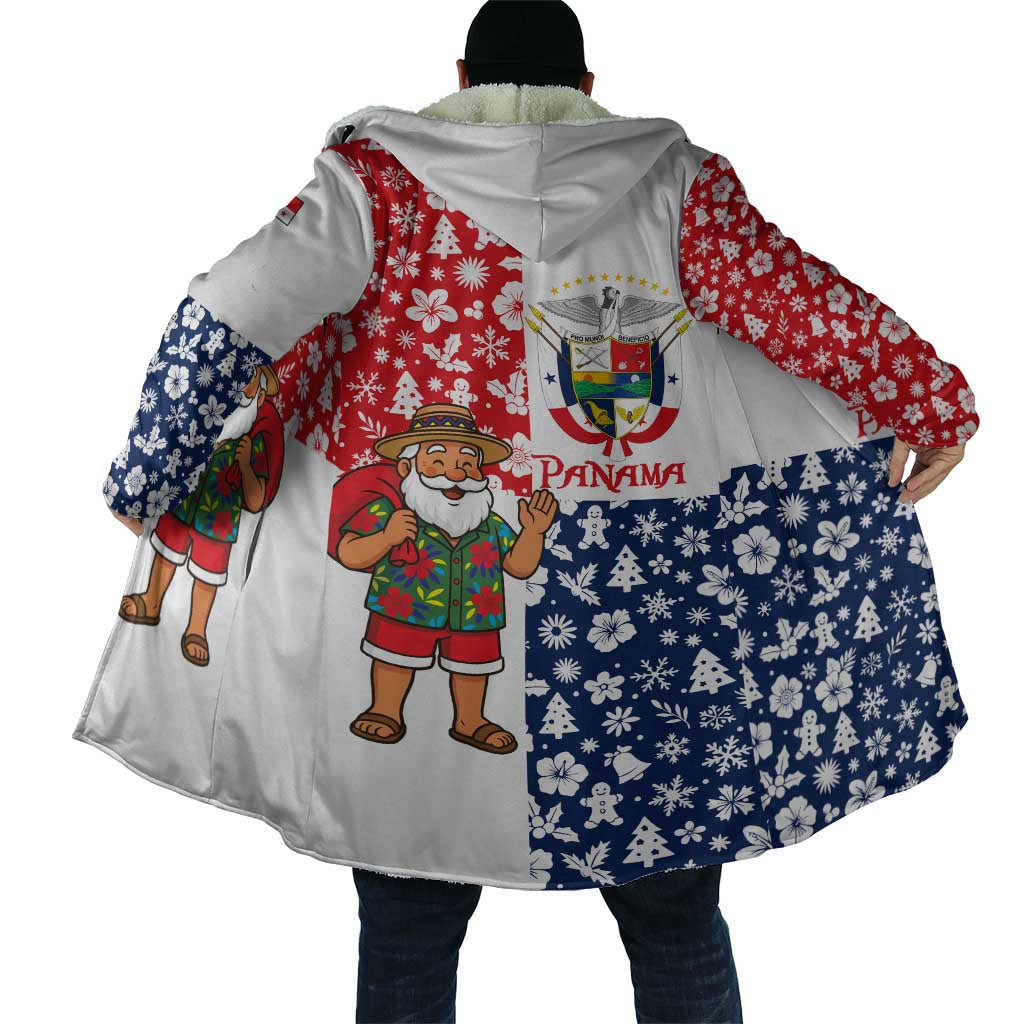 Panama Christmas Cloak with Tropical Santa National Coat of Arms and Festive Pattern Design - Wonder Print Shop