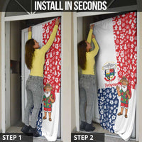 Panama Christmas Door Cover with Tropical Santa National Coat of Arms and Festive Pattern Design - Wonder Print Shop