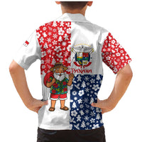 Panama Christmas Family Matching Mermaid Dress and Hawaiian Shirt with Tropical Santa National Coat of Arms and Festive Pattern Design - Wonder Print Shop