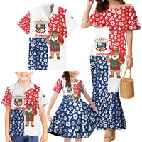 Panama Christmas Family Matching Mermaid Dress and Hawaiian Shirt with Tropical Santa National Coat of Arms and Festive Pattern Design - Wonder Print Shop