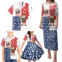 Panama Christmas Family Matching Puletasi and Hawaiian Shirt with Tropical Santa National Coat of Arms and Festive Pattern Design - Wonder Print Shop