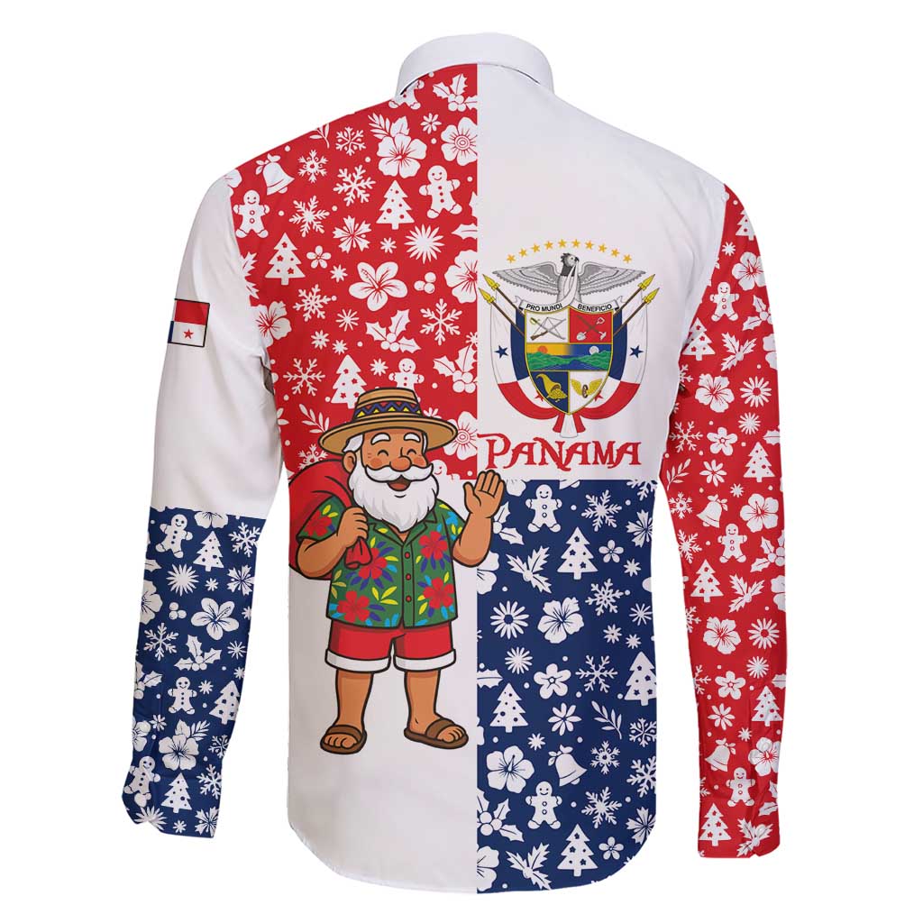 Panama Christmas Family Matching Short Sleeve Bodycon Dress and Hawaiian Shirt with Tropical Santa National Coat of Arms and Festive Pattern Design - Wonder Print Shop