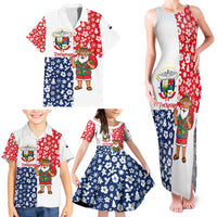 Panama Christmas Family Matching Tank Maxi Dress and Hawaiian Shirt with Tropical Santa National Coat of Arms and Festive Pattern Design - Wonder Print Shop