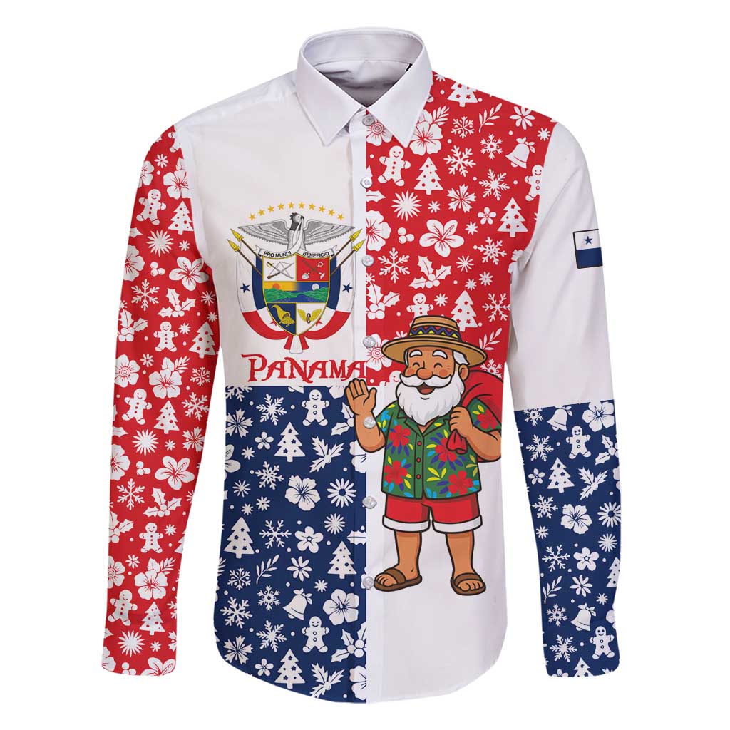 Panama Christmas Family Matching Tank Maxi Dress and Hawaiian Shirt with Tropical Santa National Coat of Arms and Festive Pattern Design - Wonder Print Shop