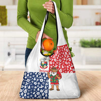 Panama Christmas Grocery Bag with Tropical Santa National Coat of Arms and Festive Pattern Design - Wonder Print Shop
