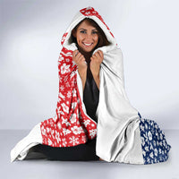 Panama Christmas Hooded Blanket with Tropical Santa National Coat of Arms and Festive Pattern Design - Wonder Print Shop