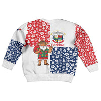 Panama Christmas Kid Ugly Christmas Sweater with Tropical Santa National Coat of Arms and Festive Pattern Design - Wonder Print Shop