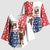 Panama Christmas Kimono Sleeve Blouse with Tropical Santa National Coat of Arms and Festive Pattern Design - Wonder Print Shop