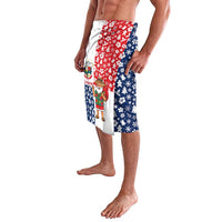 Panama Christmas Lavalava with Tropical Santa National Coat of Arms and Festive Pattern Design - Wonder Print Shop