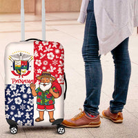 Panama Christmas Luggage Cover with Tropical Santa National Coat of Arms and Festive Pattern Design - Wonder Print Shop