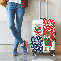 Panama Christmas Luggage Cover with Tropical Santa National Coat of Arms and Festive Pattern Design - Wonder Print Shop