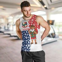 Panama Christmas Men Tank Top with Tropical Santa National Coat of Arms and Festive Pattern Design - Wonder Print Shop