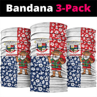 Panama Christmas Neck Gaiter with Tropical Santa National Coat of Arms and Festive Pattern Design - Wonder Print Shop