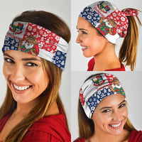 Panama Christmas Neck Gaiter with Tropical Santa National Coat of Arms and Festive Pattern Design - Wonder Print Shop